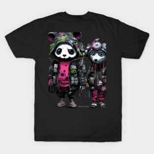 Cyberpunk Panda and Urban Friend, Splash T-Shirt